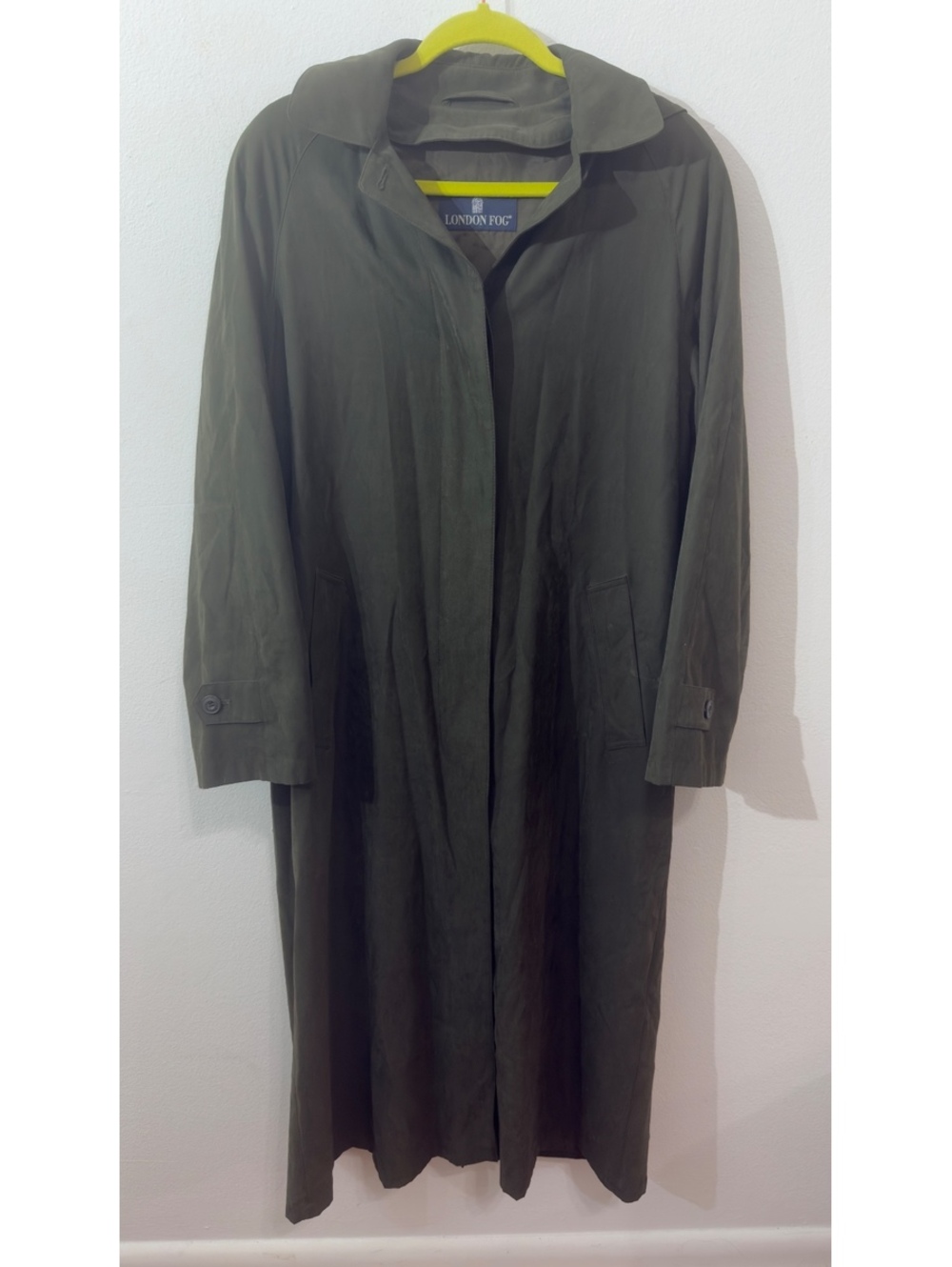 Vintage LONDON FOG Green Calibre by Reeves Dacron Cotton Trench Coat